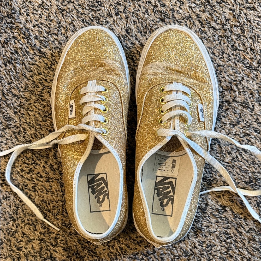 Vans Sparkling Gold Glitter Shoes